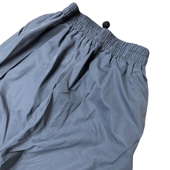 Women Cargo Pants Capris Y2K Medium M Gray Elastic Waist High Rise Drawstring - Picture 5 of 12